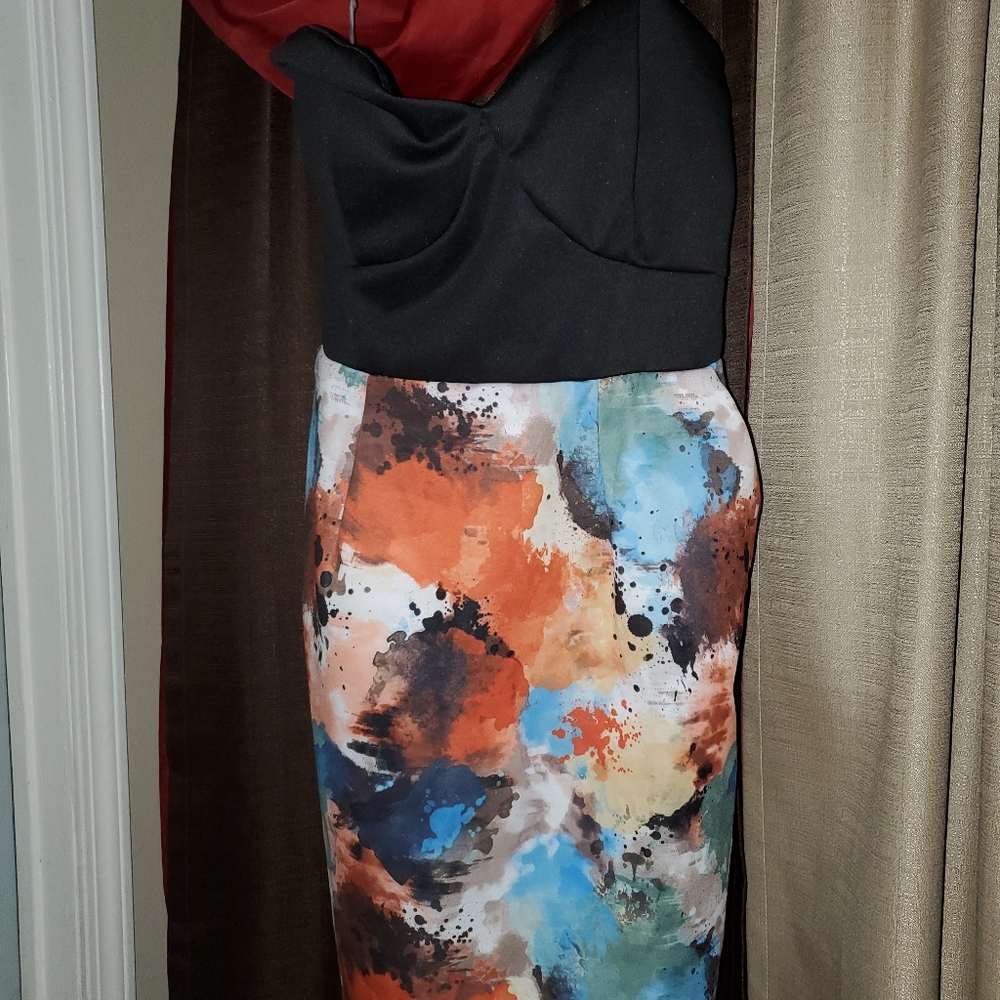 Strapless Paint Splatter Dress